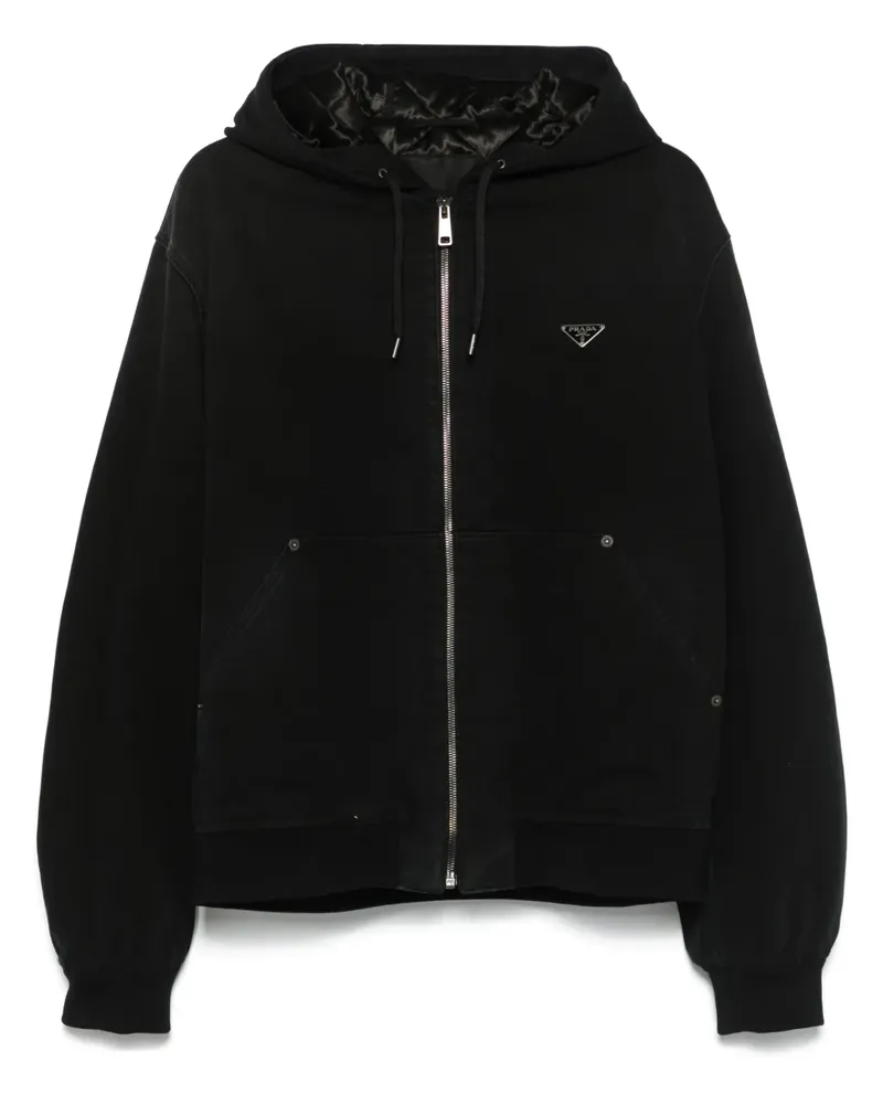 Prada Jeansjacke mit Kapuze - Schwarz Schwarz