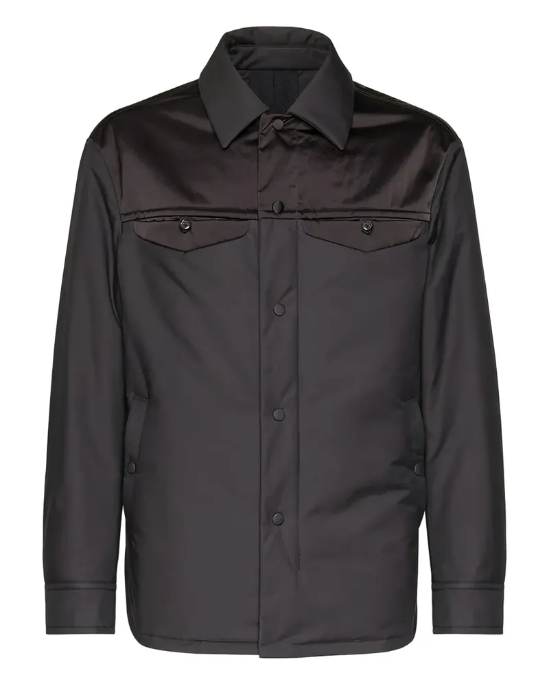 Ferragamo Hemdjacke mit Satineinsatz - Schwarz Schwarz
