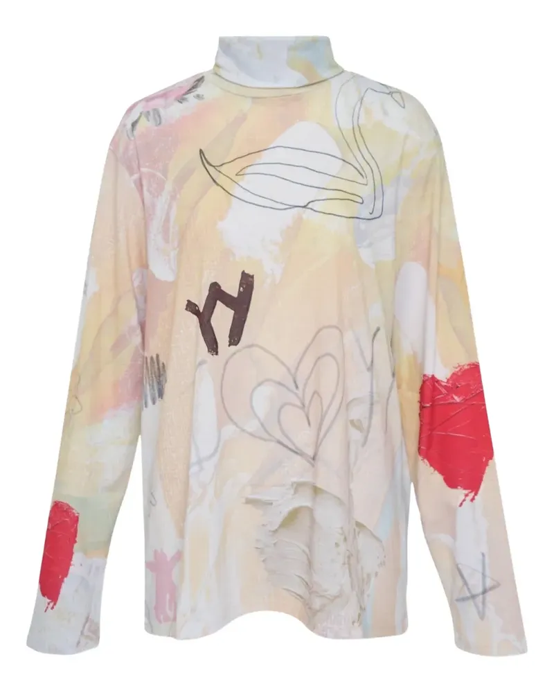 OPEN YY Oberteil mit Print - Nude Nude