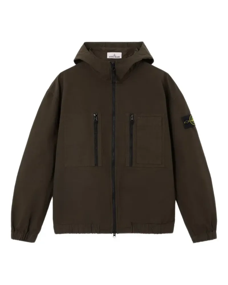 Stone Island compass patch hooded jacket - Grün Grün