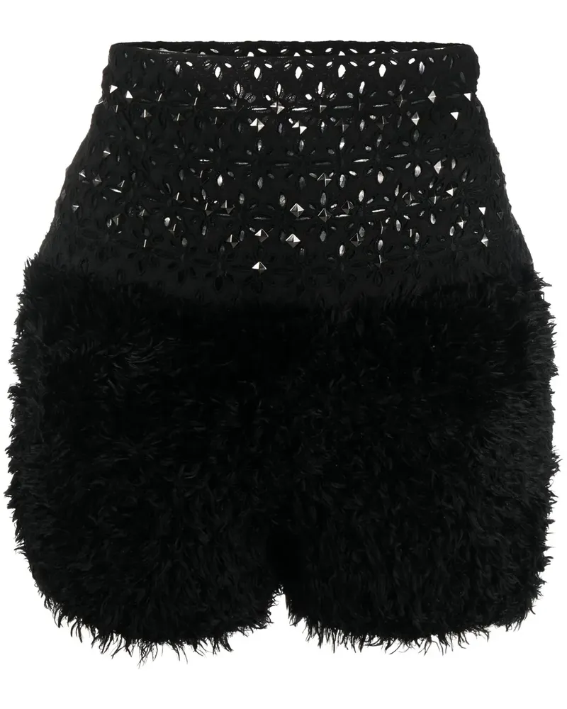 Sacai Shorts mit Lochstickerei - Schwarz Schwarz