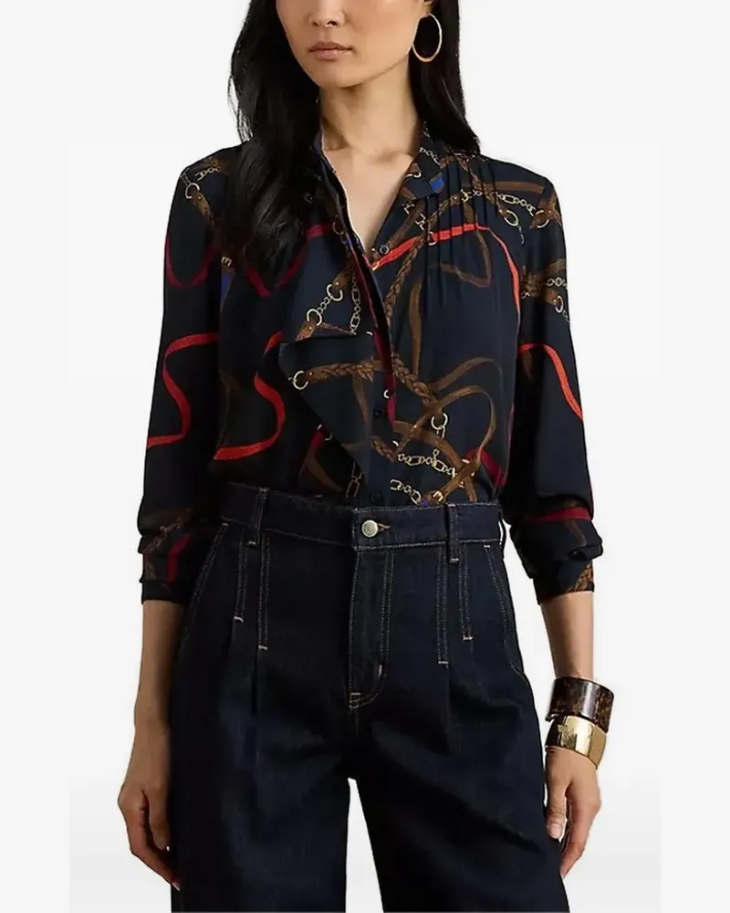 Ralph Lauren printed pleated shirt - Blau Blau