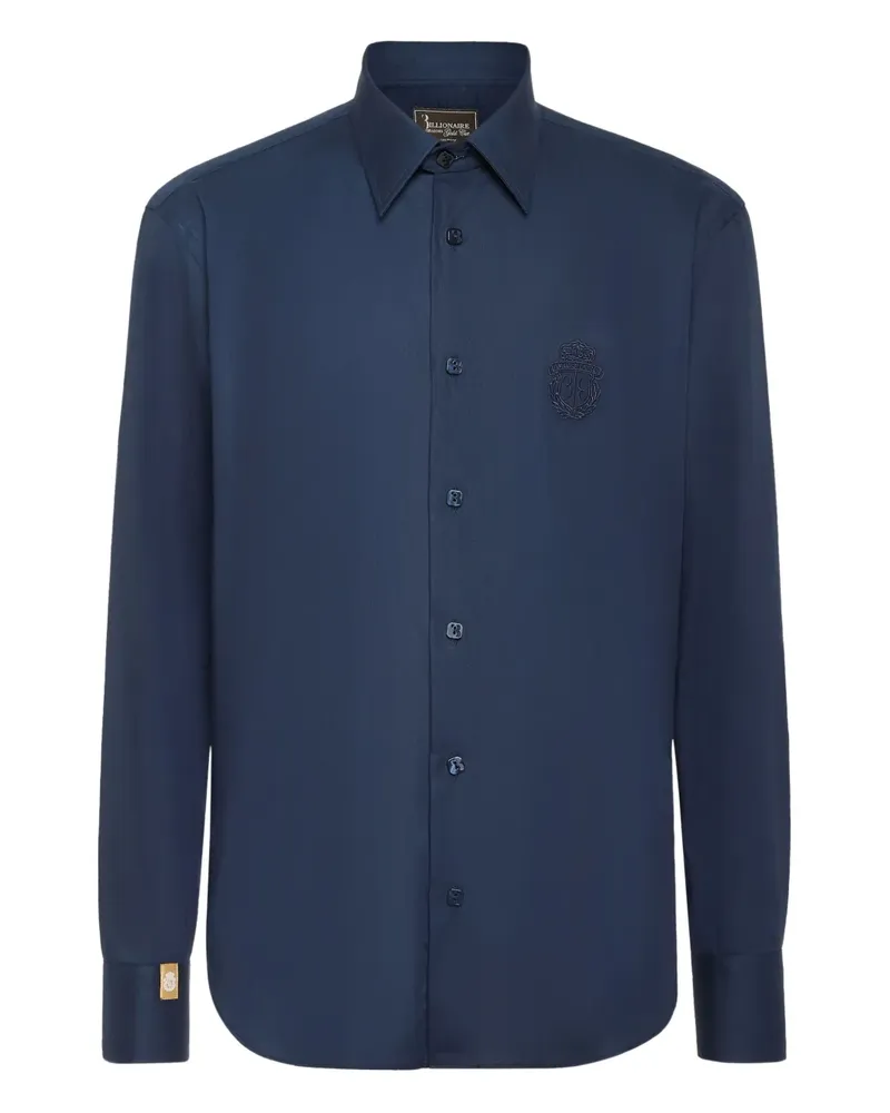 Billionaire Hemd mit Logo-Patch - Blau Blau