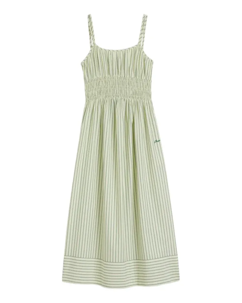HUGO BOSS striped-pattern midi dress - Nude Nude