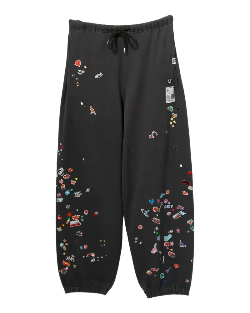 MIHARAYASUHIRO Hose mit grafischem Print - Grau Grau