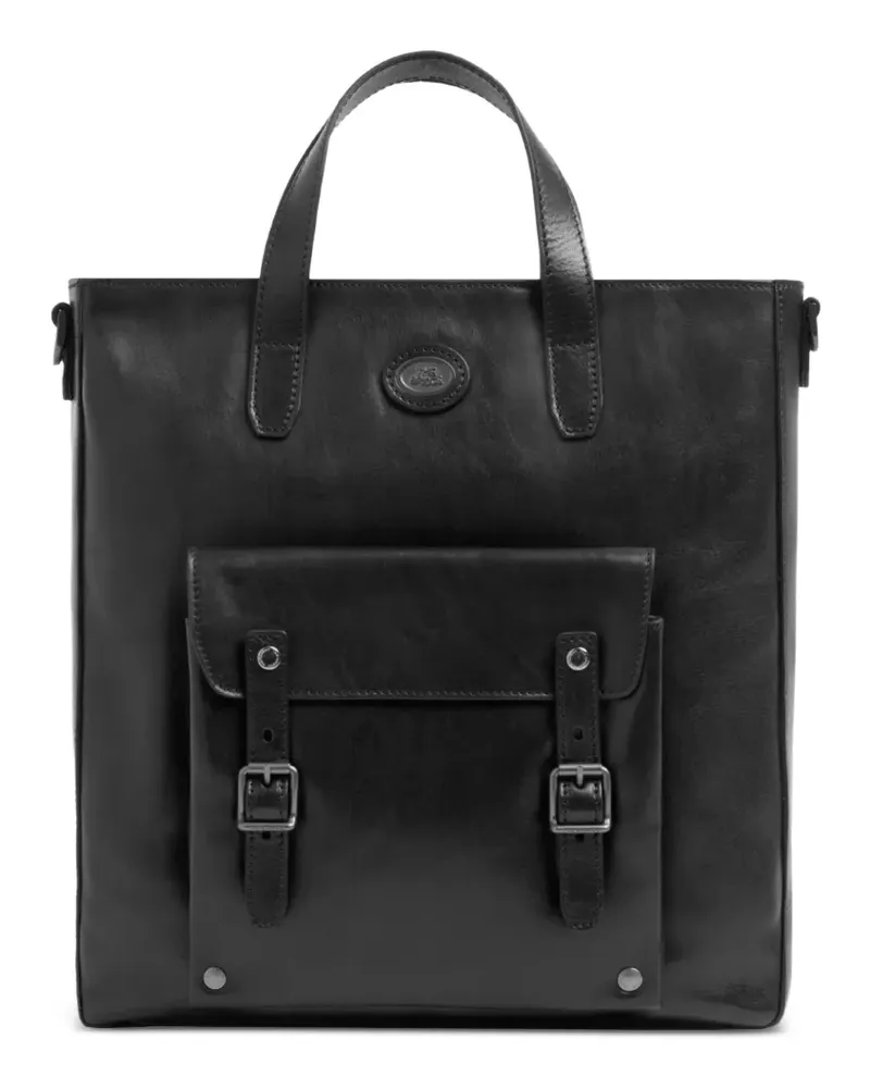 The Bridge buckle-detail leather briefcase - Schwarz Schwarz