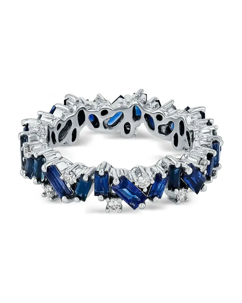 Suzanne Kalan 18kt Eternity Weißgoldring mit Saphir und Diamant - Silber Silber