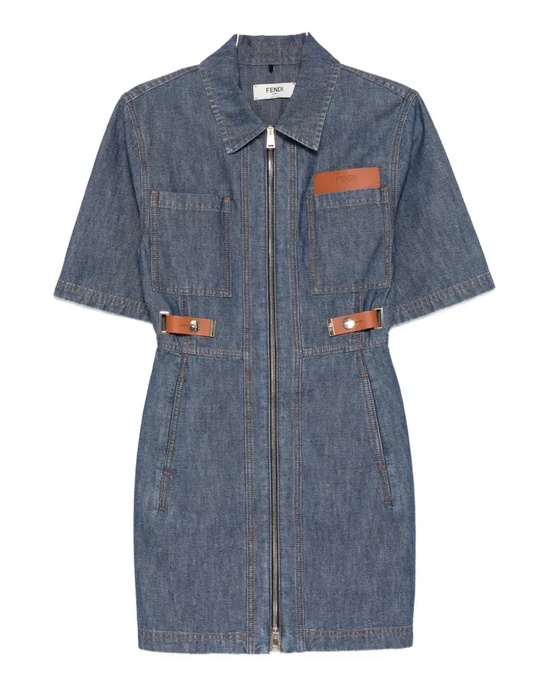 Fendi Minikleid mit Reißverschluss - Blau Blau