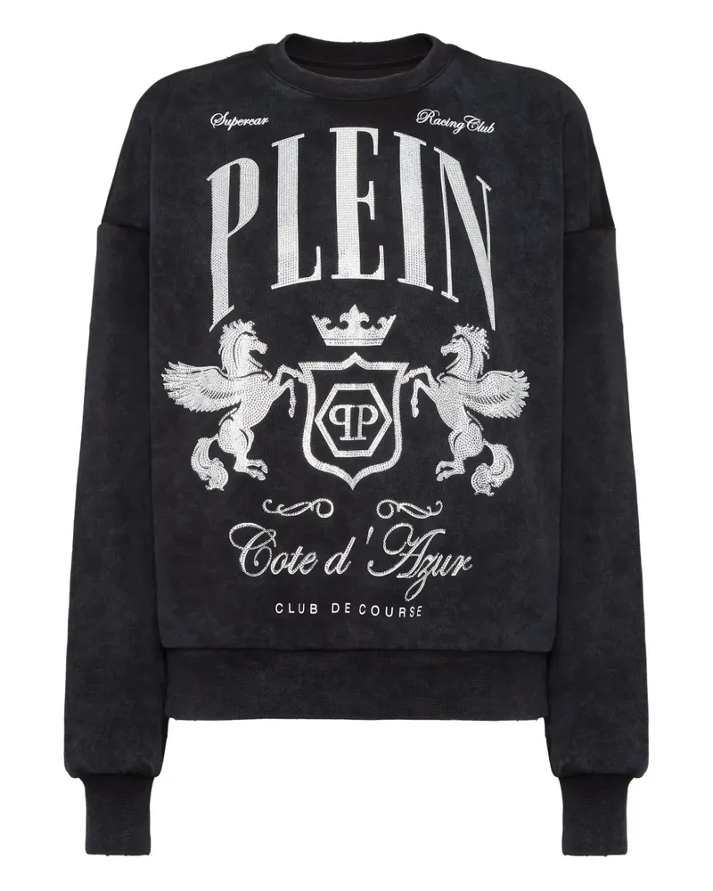 Philipp Plein crystal-embellishment sweatshirt - Schwarz Schwarz
