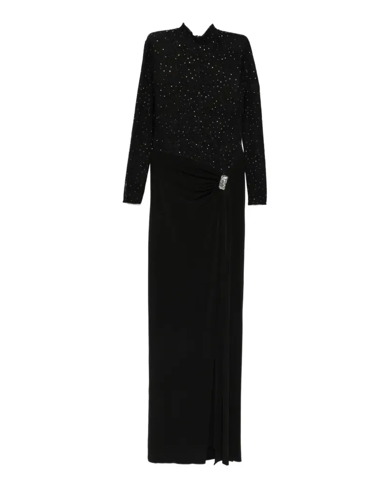 NISSA Verziertes Maxikleid mit Kristallen - Schwarz Schwarz
