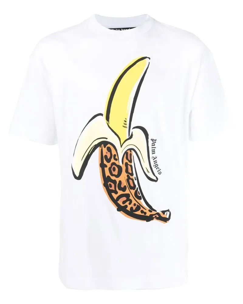 Palm Angels T-Shirt mit Bananen-Print - Weiß Weiß