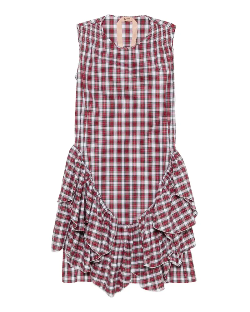 N° 21 plaid-pattern midi dress - Rot Rot