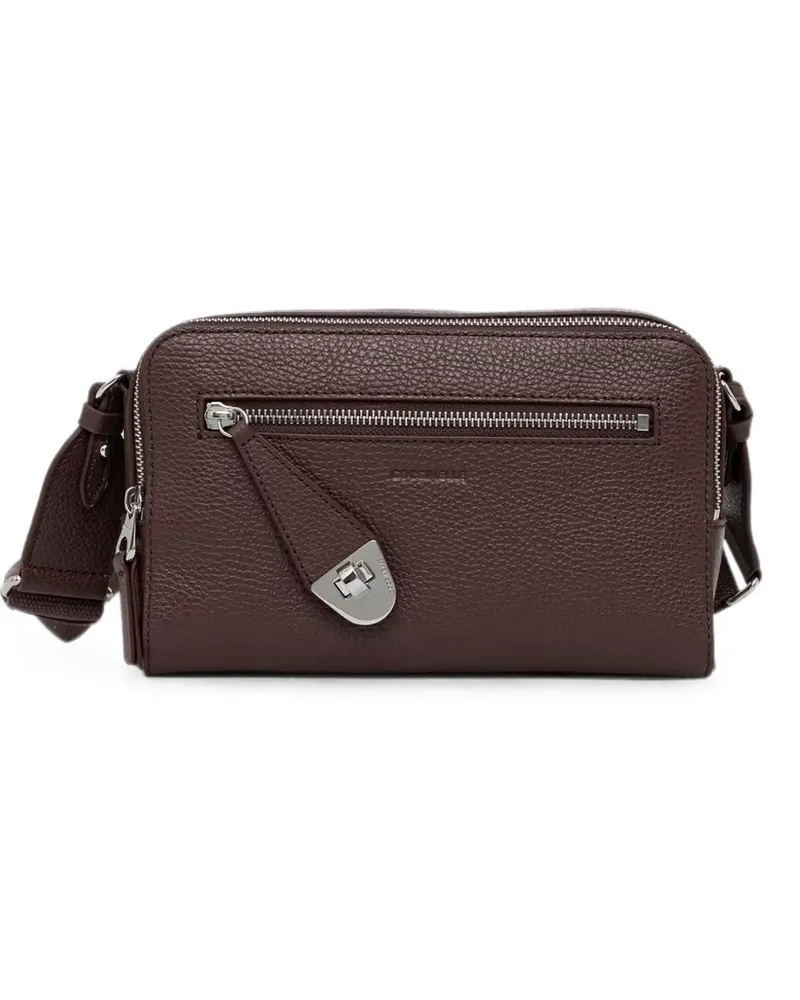 Coccinelle grained-leather messenger bag - Braun Braun