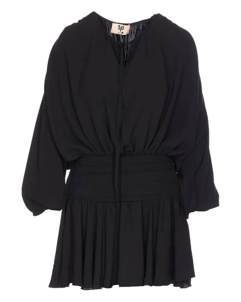 Aniye By long-sleeve v-neck mini dress - Schwarz Schwarz