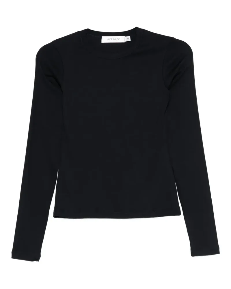 Aya Muse Klassisches Langarmshirt - Schwarz Schwarz