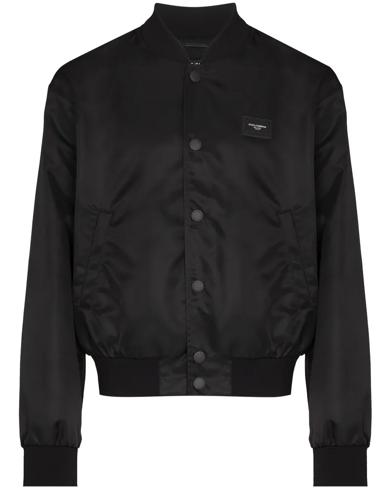 Dolce & Gabbana Bomberjacke mit DG-Schild - Schwarz Schwarz