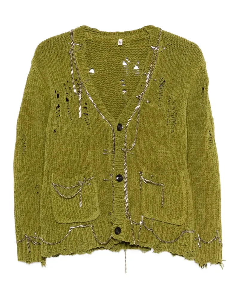 R13 pins chains cardigan - Grün Grün