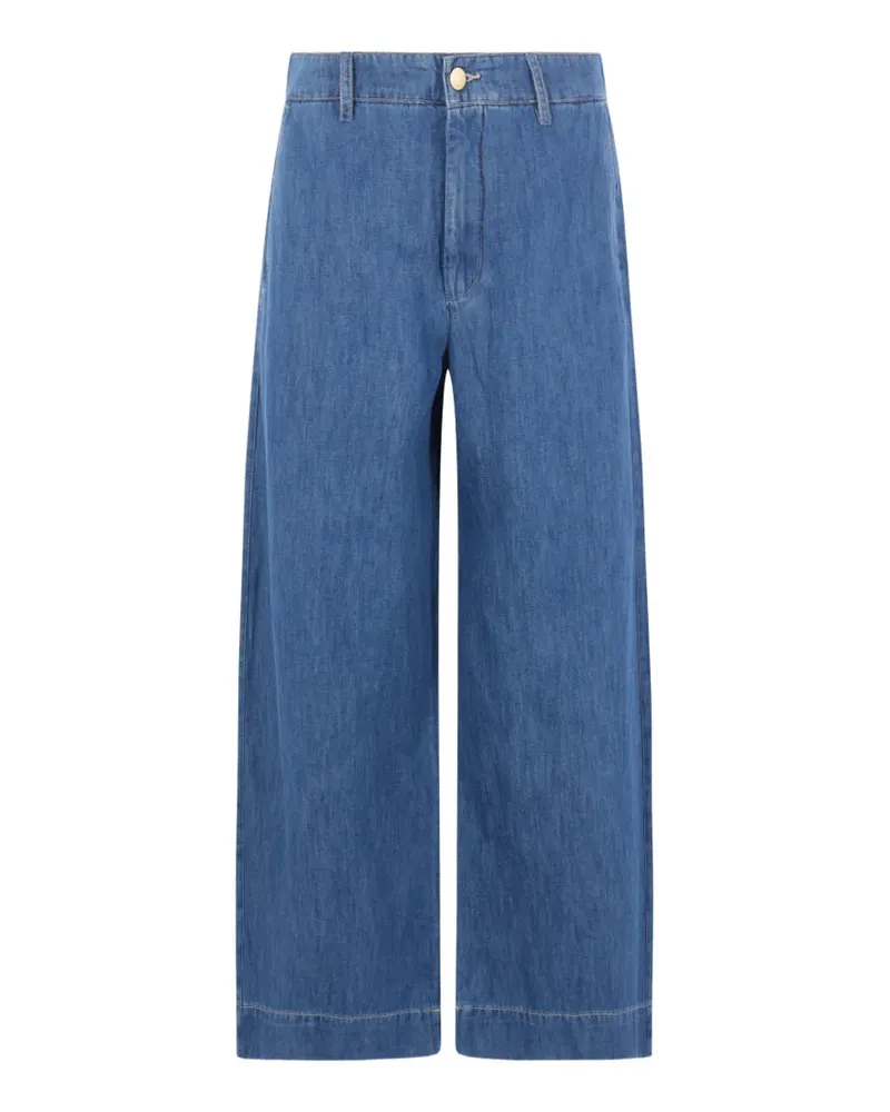 Max Mara Jeans mit weitem Bein - Blau Blau