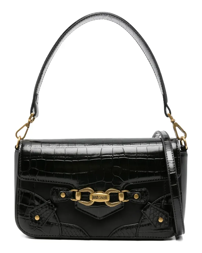 Just Cavalli Handtasche mit Kroko-Effekt - Schwarz Schwarz