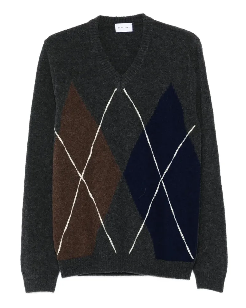 Scaglione Pullover mit V-Ausschnitt - Grau Grau