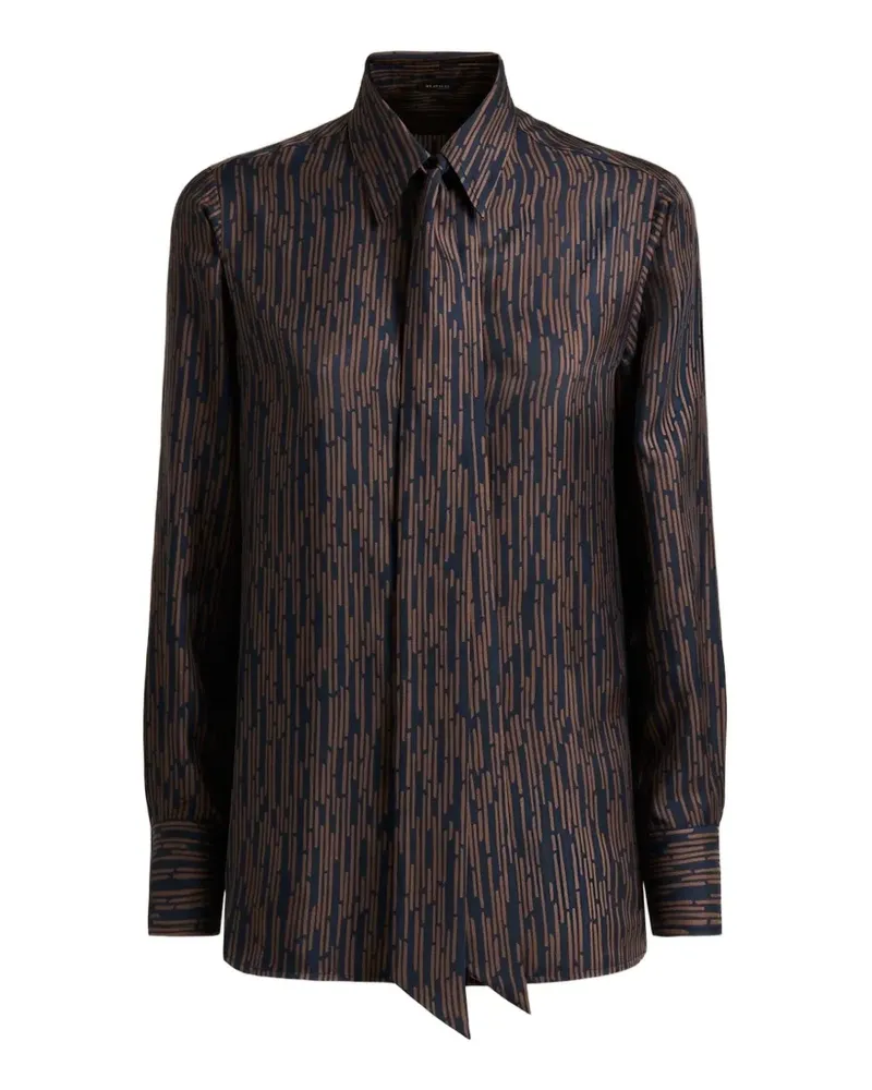 Kiton Hemd mit Print - Blau Blau