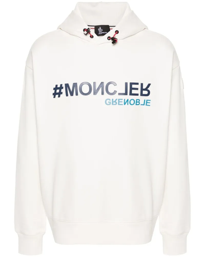 Moncler Hoodie mit Logo-Applikation Weiß