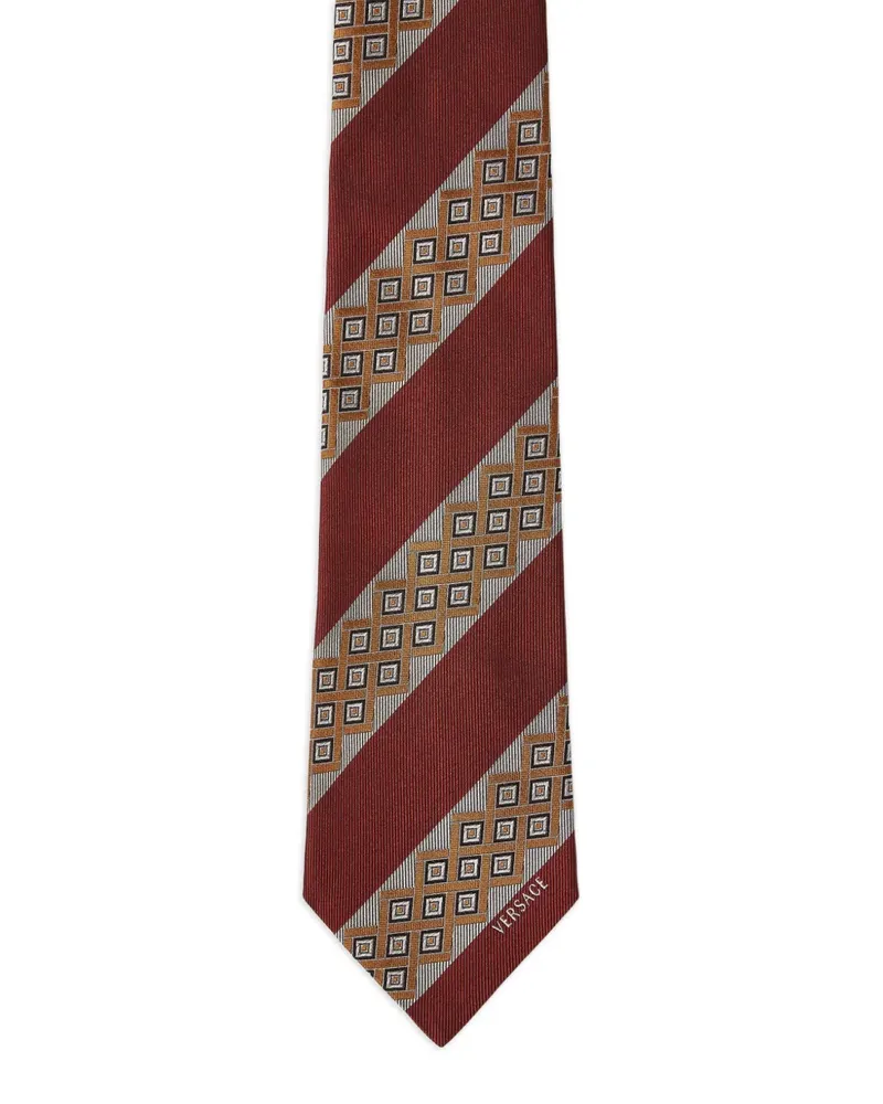 Versace printed jacquard silk tie - Rot Rot