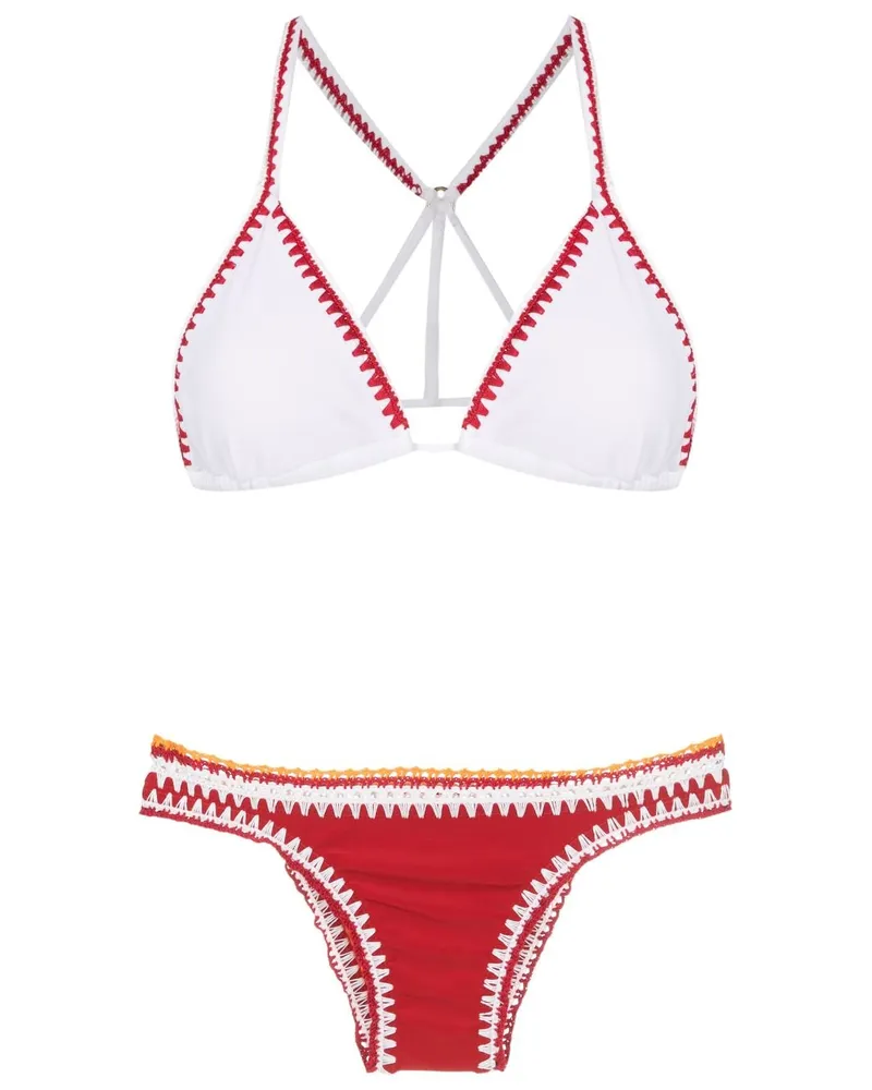Amir Slama Zweifarbiger Bikini - Rot Rot