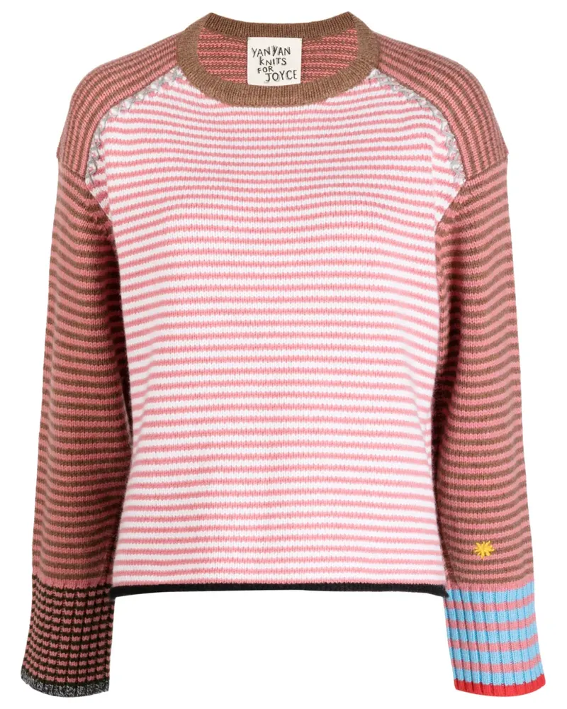 YANYAN KNITS Gestreifter Pullover - Rosa Rosa