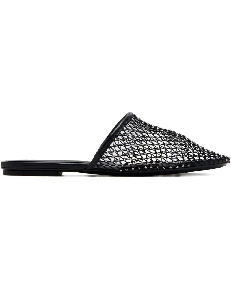 Schutz Mules mit Kristallen - Schwarz Schwarz
