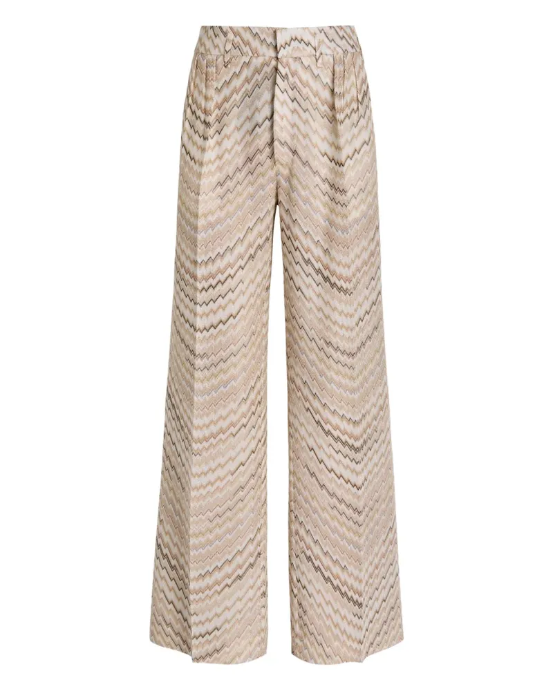 Missoni chevron-pattern tailored trousers - Nude Nude