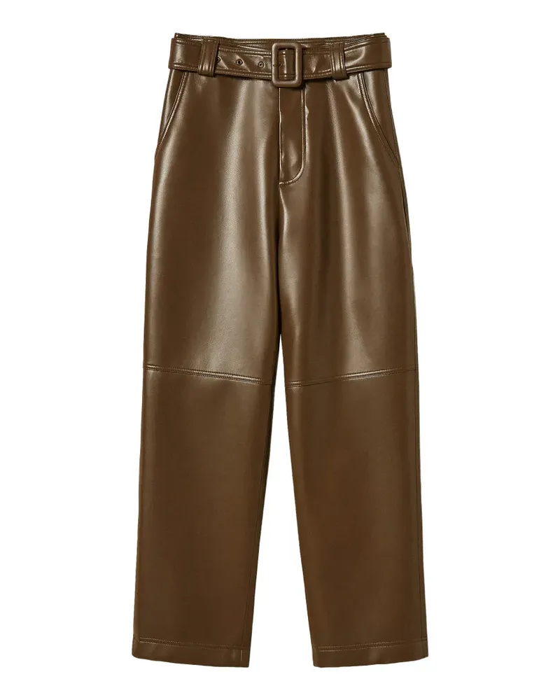Twin-Set Hose aus Faux-Leder mit Gürtel - Braun Braun