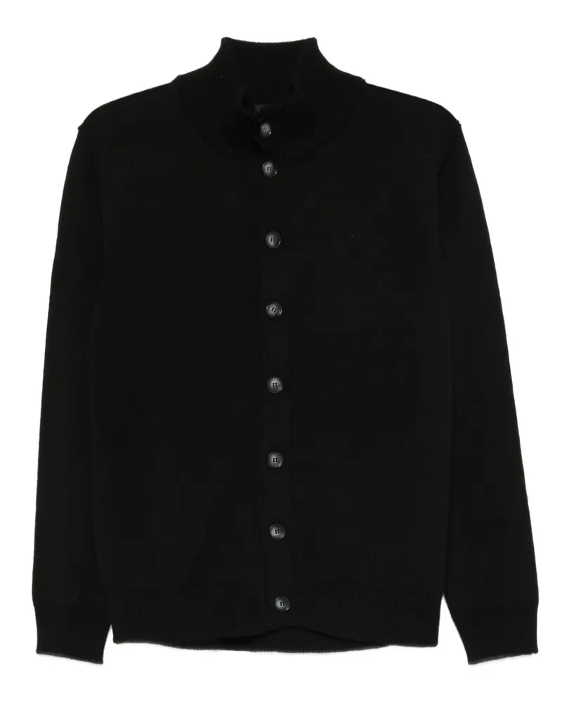 CENERE GB Geknöpfter Cardigan mit Stehkragen - Schwarz Schwarz