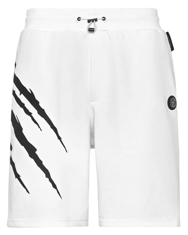Philipp Plein Joggingshorts mit Scratch-Print - Weiß Weiß