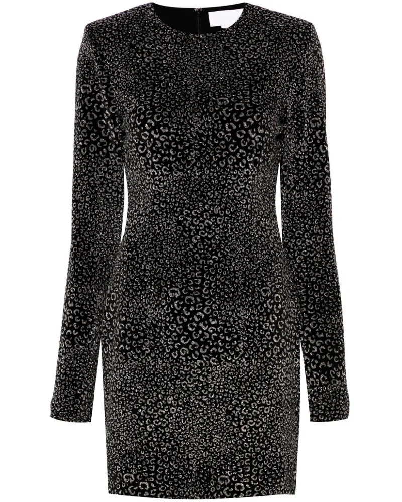 Genny Animalier Minikleid aus Samt - Schwarz Schwarz