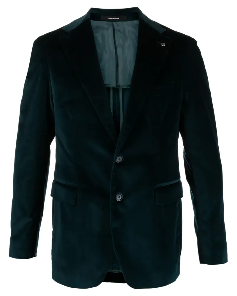 Tagliatore Einreihiges Sakko aus Samt - Grün Grün