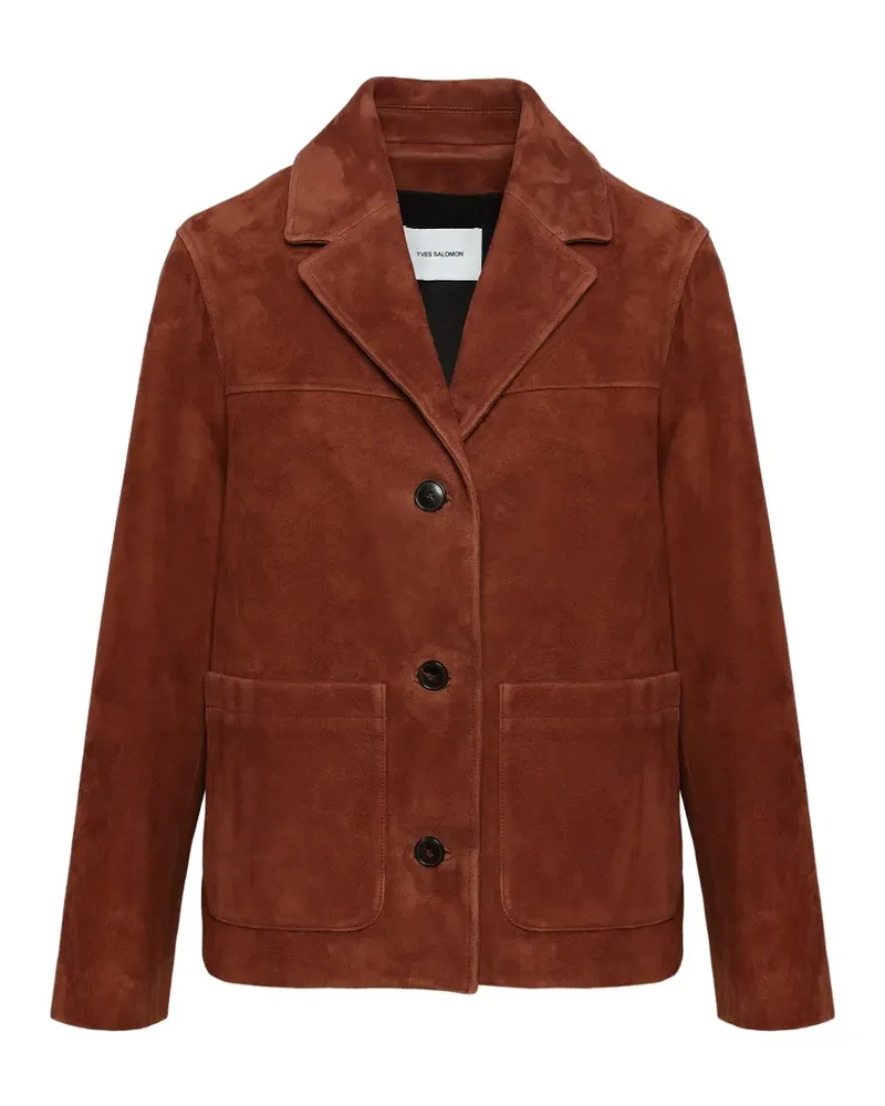 Yves Salomon Geknöpfte Wildlederjacke - Braun Braun