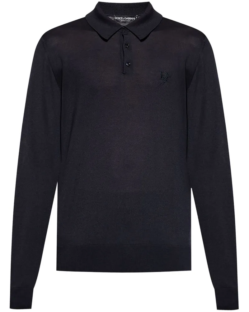 Dolce & Gabbana Poloshirt aus Seide - Blau Blau
