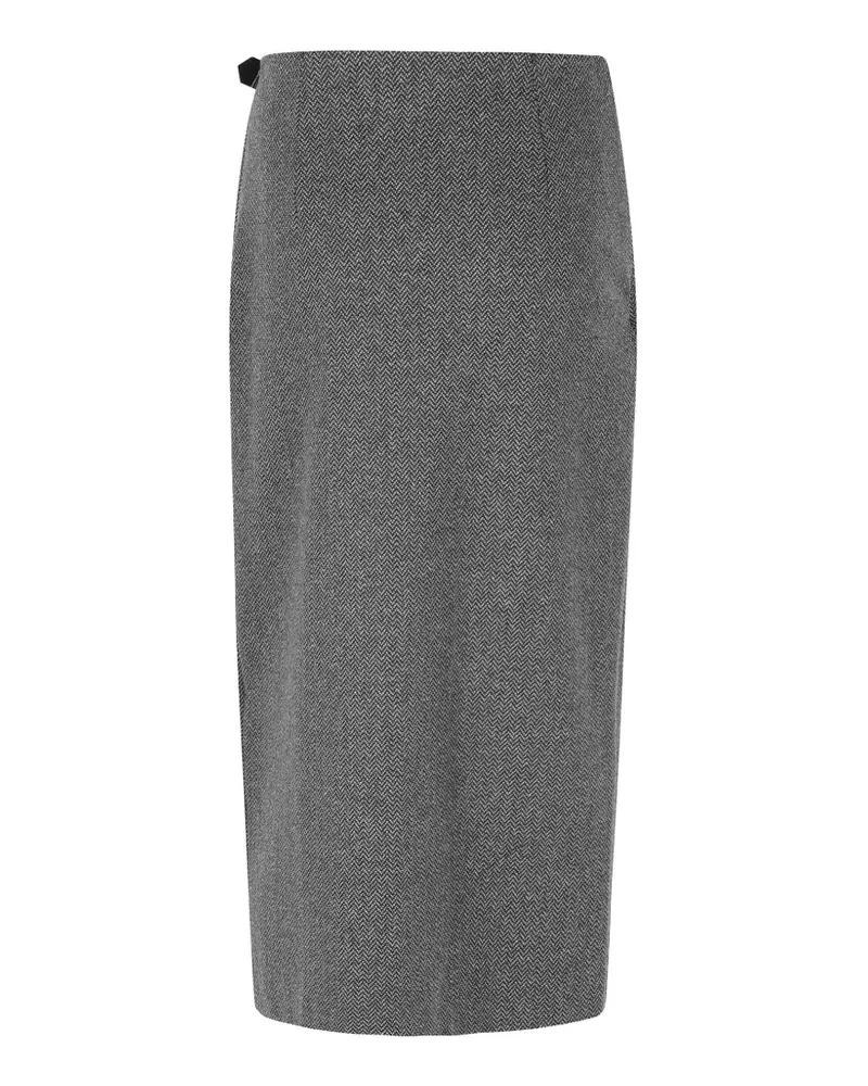 Max Mara Wickelrock mit Schnalle - Grau Grau