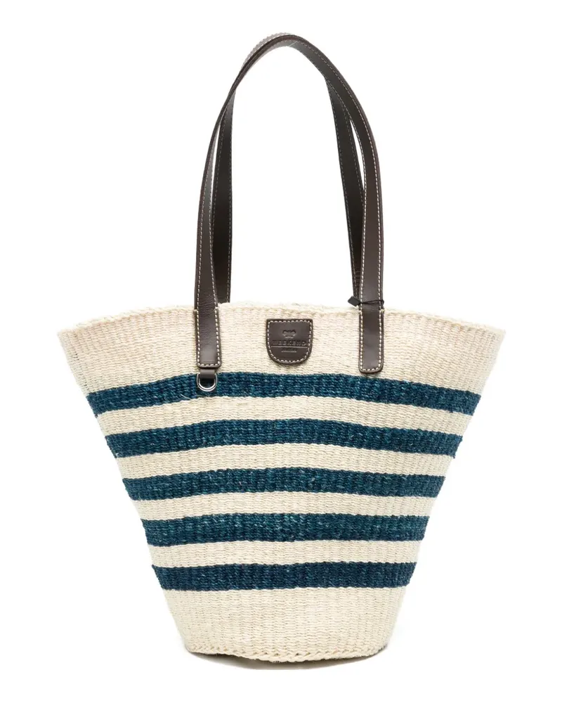 Max Mara Wkagennaio striped handle tote bag - Nude Nude