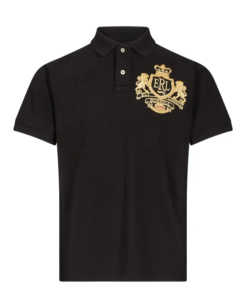 ERL embroidered crest polo shirt - Schwarz Schwarz