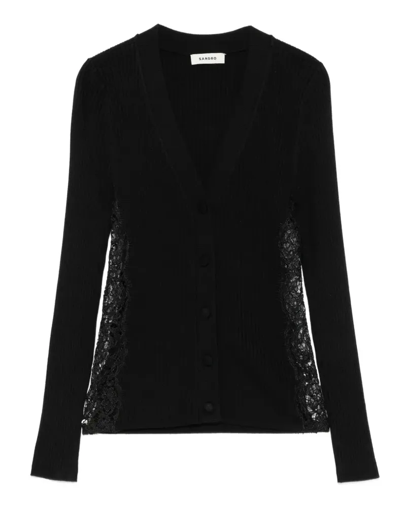 Sandro Gerippter Cardigan - Schwarz Schwarz