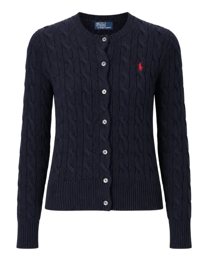 Ralph Lauren cable-knit cotton crewneck cardigan - Blau Blau