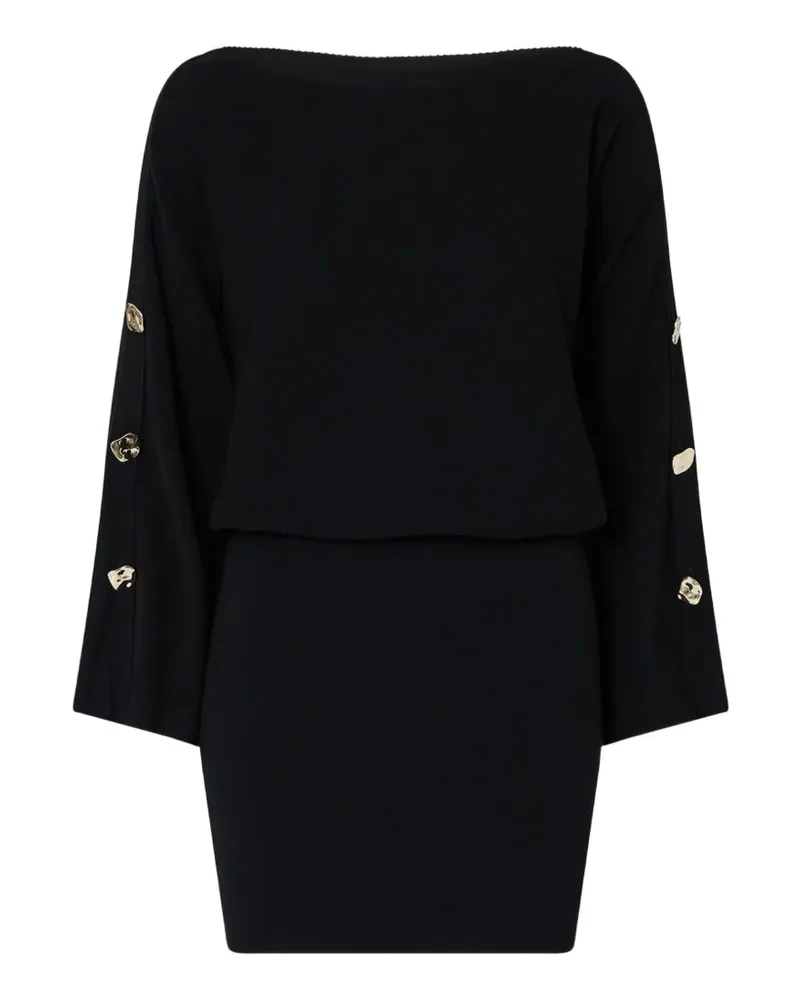 Liu Jo Kurzes Kleid mit Schmuckknöpfen - Schwarz Schwarz