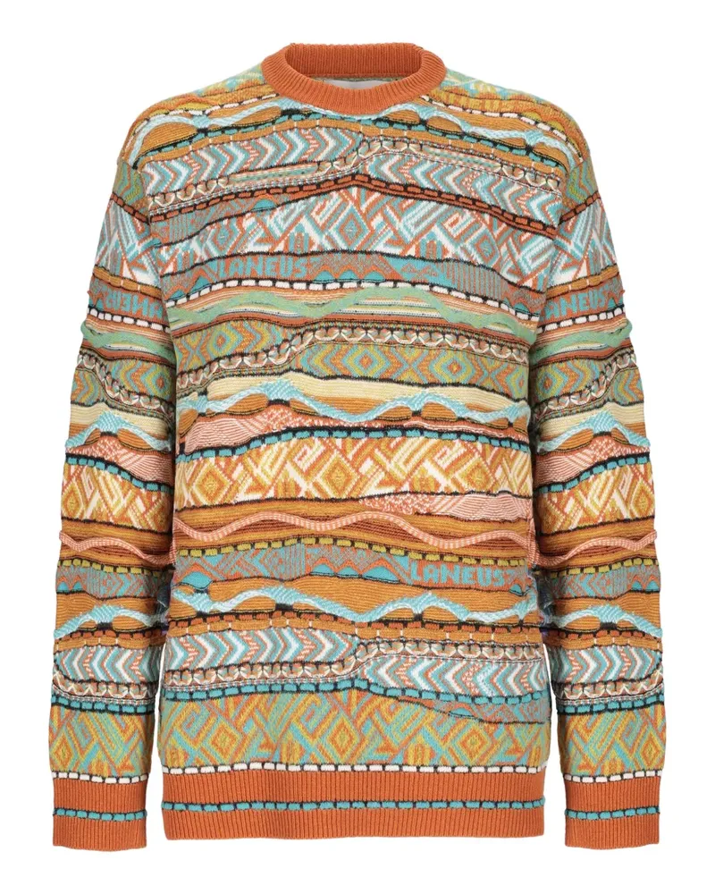 Laneus Pullover mit geometrischem Muster - Orange Orange