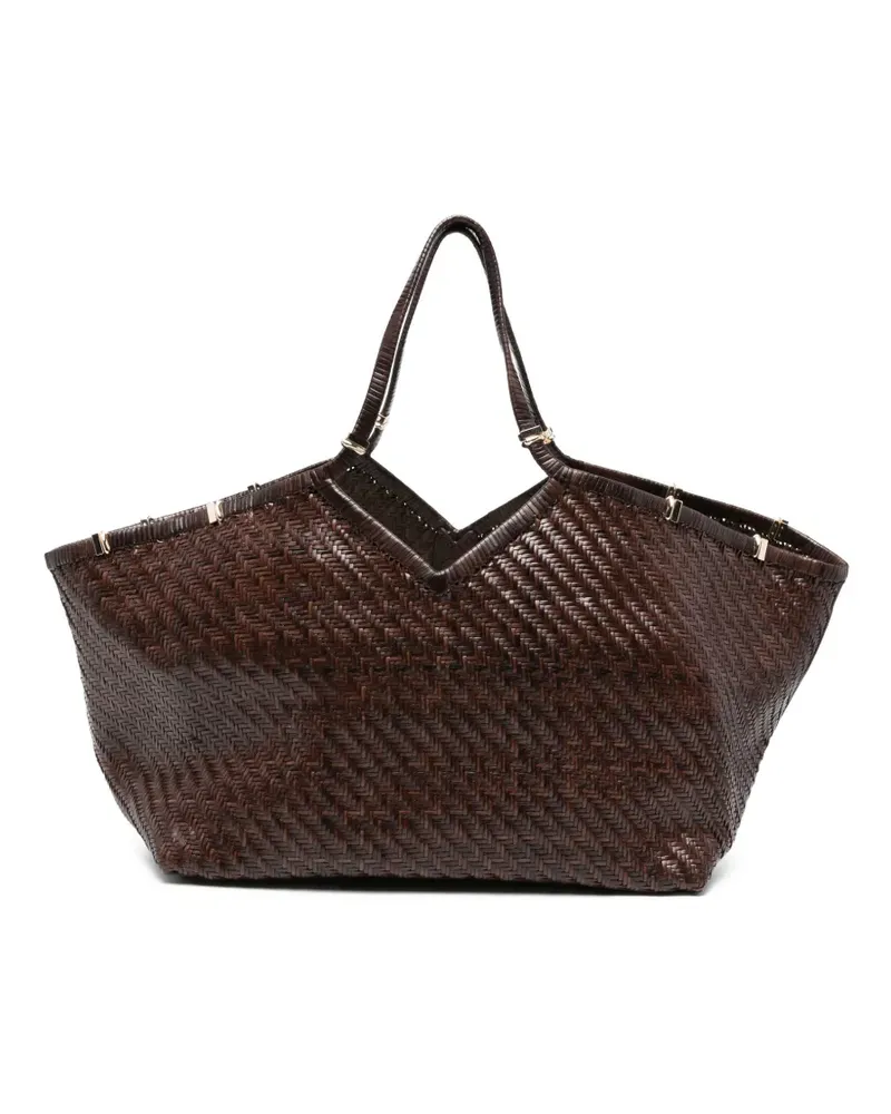 Benedetta Bruzziches Schultertasche mit Webmuster - Braun Braun