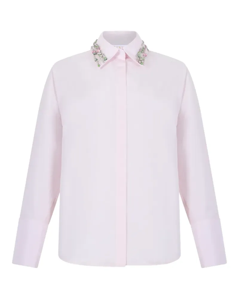 Genny crystal-embellished concealed-fastening shirt - Rosa Rosa