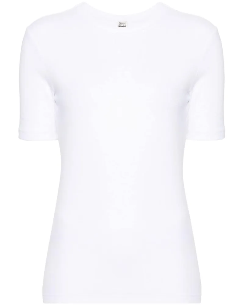 Totême Geripptes T-Shirt - Weiß Weiß