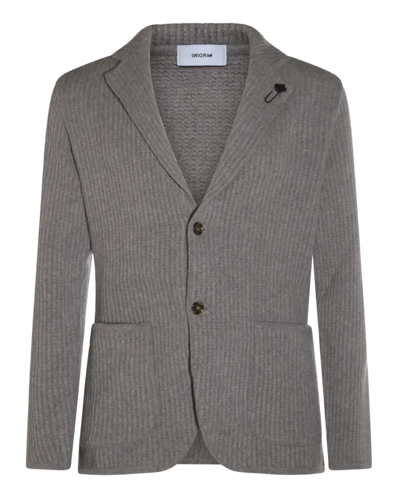 LARDINI Gerippter Cardigan - Grau Grau