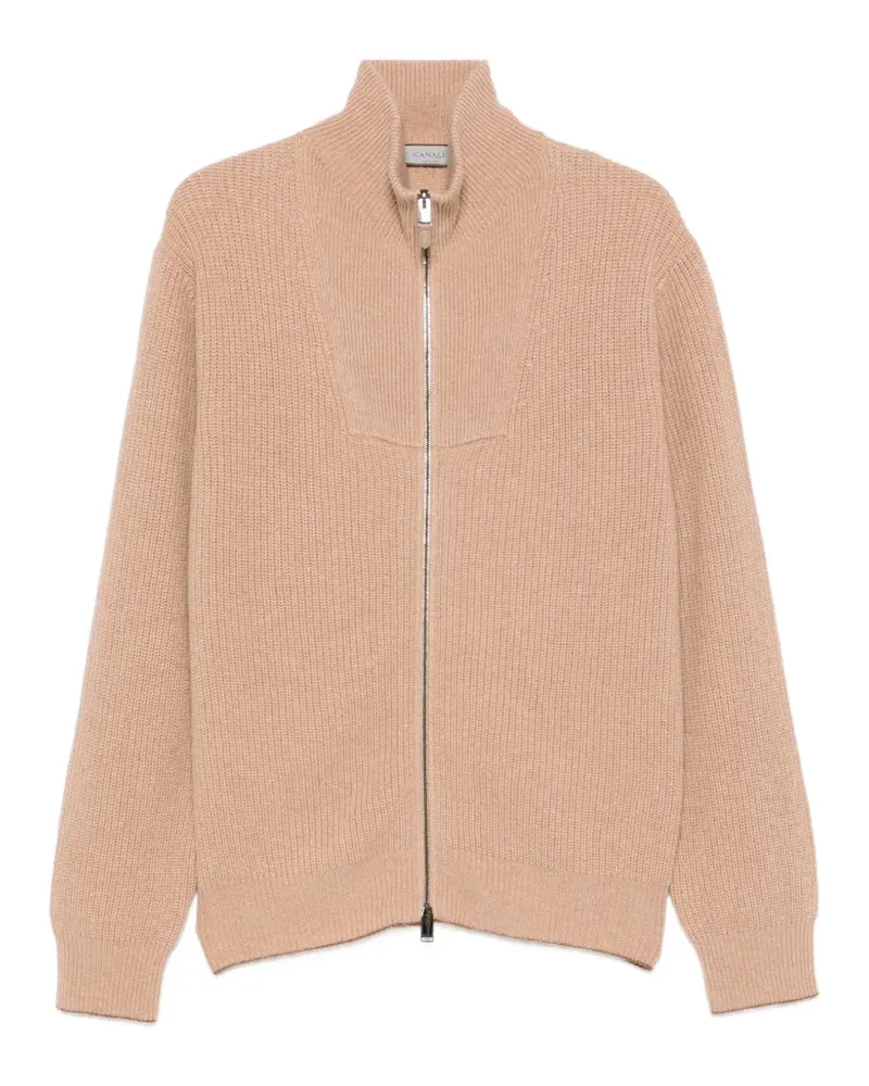 Canali Gerippter Pullover - Nude Nude